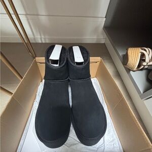 UGG Black Classic Mini Platform Boots
